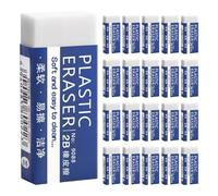 VILLFUL 90pcs White Polymer Erasers Bulk Soft Resilient White Eraser for Drawing Sketching School Classroom Supplies for Students Teachers Office Use