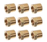 VILLFUL 9pcs Brass Reducer Bushing Male to Female Npt Threaded Adapter for Gas Hydraulic Plumbing Hex Compact Pipe Reducer Fitting for Tight Spaces and Leak-Resistant Connections