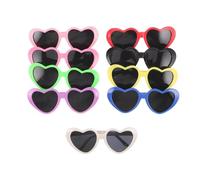 VILLFUL 9pcs Heart Shaped Dog Sunglasses for Small Pets UV Protection and Secure Fit, Plastic Novelty Eyewear for Outdoor Activities and Social Media Posts
