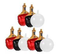 VILLFUL 9pcs Table Tennis Balloons Sports Themed Reusable Foil Decorations for Birthday Indoor Outdoor Party Supplies with Red Black Paddles and White Balls