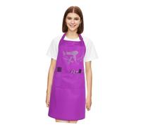 VILLFUL Adjustable Polyester Hairstylist Apron with Front Pockets for Hairdressers and Makeup Artists Lightweight Work Apron with Rhinestone Pattern for Cooking Barber and Cosmetology