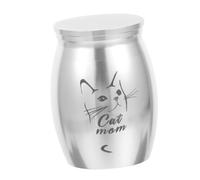 VILLFUL Alloy Pet Cinerary Casket Memorial Small Cat Ashes Container Dog Urn for Ashes Silver 40 * 30mm