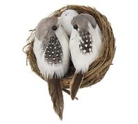 VILLFUL Artificial Bird Nest with Simulation Bird Ornament for Garden Decor Creative Design Durable Material Versatile Use for Home Lawn and Photography Props