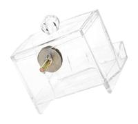 VILLFUL Automatic Rutin Chicken Food Feeder with Transparent Acrylic Holder Bite-resistant Poultry Feeding Trough with Fixing Screws Suitable for Chickens and Pet Cage Landscaping Supplies