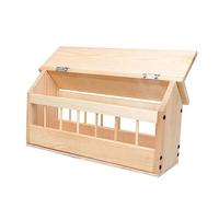 VILLFUL Automatic Wooden Pigeon Feeder Trough Bird Feeding Box Thickened Pine Board Base 40cm for Racing Pigeons and Domestic Birds