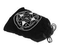 VILLFUL Black Flannel Tarot Card Storage Bag Drawstring Closure, Small Pouch for Crystals and Tarot Cards, for Party Favors and Casual Gathering