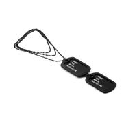 VILLFUL Black Military Style Dog Tag Id Necklace with Anti-Rust Double Tags for Pets Engrave Name Phone Blood Type Complete with Chains and Silencers
