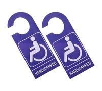 VILLFUL Blue Pvc Disabled Parking Sign Placard 2 Pieces Handicap Permit Hangers with Wheelchair Symbol for Car Parking for Vehicle Use