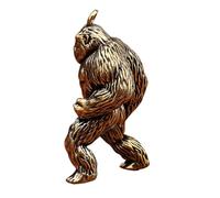 VILLFUL Brass Gorilla Keychain Figurine Retro Decoration Miniature Animal Statue with Hanging Versatile Table Decor for Home Office Unique for Collectors Brass Sculpture Ornament