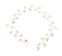 VILLFUL Bridal Hair Vine with Pearls and Leaf Accents Gold Alloy Wedding Headpiece for Brides and Special Occasions Versatile Forehead Headband Style Accessory