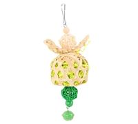 VILLFUL Brightly Colored Parakeet with Bell Natural Woven Chewing for Cockatiels and Small Birds Hanging Foraging for Bird Dental Health and Mental Stimulation