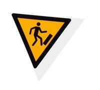 VILLFUL Caution Trip Sign Floor Decal Adhesive Warning Sticker for Indoor Outdoor Use Bold Visual Alert to Prevent Tripping Uneven Surfaces in Factories Malls Walkways