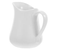 VILLFUL Ceramic Creamer Jug with Handle White Milk Pourer for Coffee Tea Heat-Resistant Milk Frother Cup Small Syrup Dispenser for Kitchen Serving Flavor-Preserving Multifunctional Pitcher