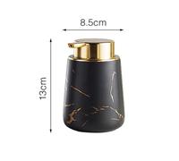 VILLFUL Ceramic Lotion Bottle 400Ml Refillable Pump Dispenser for Hand Soap with Marble Pattern Black, Suitable for Travel and Home Use