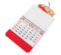 VILLFUL Chinese Wall Calendar Red Embossed Year of Snake Traditional Lunar Wall Planner Organizer Home Office Decor Dual-use Lucky Charm Plaque Paper Craftsmanship