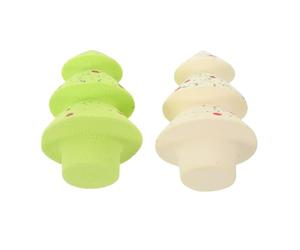 VILLFUL Christmas Tree Shaped Makeup Sponges with Glitter Soft Skin-friendly Sponge Applicators for Wet Dry Foundation Powder Blending with Storage Case Festive Beauty Essential