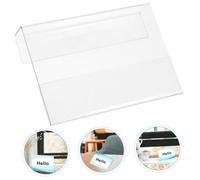 VILLFUL Clear Acrylic Job Position Card Holder Sturdy Single-sided Name Tag Display for Office Desk Lightweight Portable Workstation Sign Holder and Deformation-resistant Design for