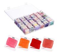 VILLFUL Color Embroidery Thread Skeins Cross Stitch Floss for Crafting with Rich Fade Resistant Colors and Soft Texture in Organized Box