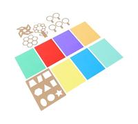 VILLFUL Colored Cellophane Sheets for Crafts with Easy to Fold Plastic and Paper Material, Resists Deformation, Includes Craft Stencils, for Classroom and DIY Artwork Projects