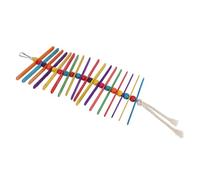 VILLFUL Colorful Wooden Parrot Bite for Caged Birds Safe Chew Plaything for Parakeets Cockatiels and Chickens Durable Indoor Hanging Foraging for Pet Birds