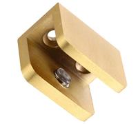 VILLFUL Copper Glass Shelf Clip Clamp for Frameless Glass Railing, Not Easily Deformed or Broken, for Garages and Bookshelves, Sturdy Golden Finish