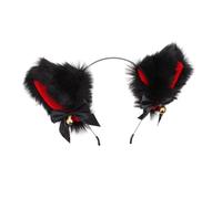 VILLFUL Cosplay Cat Ear Headband with Golden Bell Plush Animal Ears Hair Accessory for Lightweight Comfortable Cloth Material Cute Party and Halloween Decoration