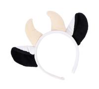 VILLFUL Cow Horn and Nose Hairband Accessory Animal Headwear for Cute Black and White Cow Ears Headband for Halloween Parties Costume Balls and Role-playing Events