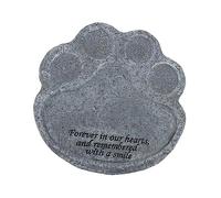 VILLFUL Creative Resin Pet Memorial Tombstone for Cat Dog Paw Prints Odorless Garden Stone Durable Outdoor Decoration for Pet Loss Remembrance and Healing Suitable for Entrance Park