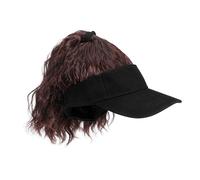 VILLFUL Curly Synthetic Hair Baseball Cap Wig for Women with Adjustable High Ponytail Design Soft Fibers Secure Fit Stylish Hat Hair Accessory for Everyday Parties Halloween Cosplay Deep