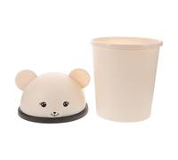 VILLFUL Cute Bear Shaped Wastebasket Plastic 10L Swing Lid Bin for Garbage and Waste, Office and Bathroom Use, Room and Dorm Decor
