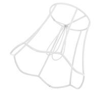 VILLFUL Decorative Metal Wire DIY Lampshade Frame for E27 Bulb, Versatile Lamp Cage for Pendant Light and Desk Lamp, Modern White Metal Design for Home and Office Use