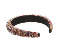 VILLFUL Delicate Party Hair Accessories for Women and Lightweight Crystal Beaded Headband with Thick Sponge and Candy Color Velvet for Birthdays Proms Banquets and Special Occasions