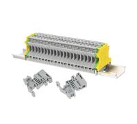 VILLFUL Din Rail Connector Kit for Garage Remodeling and Automation Projects Electrical Terminal Block Assembly with Fixed Bridge Jumpers and Marker Strip Reliable Grounding Terminal for