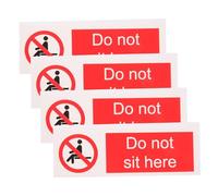 VILLFUL Do Not Sit Here Warning Signs Self Adhesive Sticker, Safety Sign Sticker for Office Hotel, PVC Adhesive Warning Decal, 150 X 50Mm