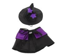 VILLFUL Dog Halloween Costume Set Small Pet Cape and Wizard Hat Magical Witch Outfit for Puppies and Cats Easy to Wear Festive Cloak for Halloween Parties and Cosplay