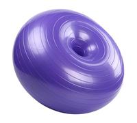 VILLFUL Donut Shaped Pvc Exercise Ball with Non-slip Surface and High Grip, Includes Air Pump for General Strength and Balance Training, for Yoga Beginners and Advanced Users, Purple