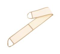 VILLFUL Double-Sided Loofah Back Scrubber for Men and Women Long Bath Towel with Soft Cloth Material Exfoliating Shower Washcloth for Deep Cleaning Skin-Friendly Beige with Coffee Edge