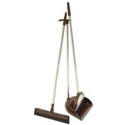 VILLFUL Dustpan with Broom Set, Coffee, 1 Set, Plastic Metal PET, Durable Broom, Does Not Damage Walls, Indoor Sweeping for Flooring and Cement