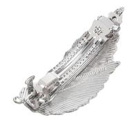 VILLFUL Elegant Silver Leaf Hair Clip for Women Metal Hair Clamp with Spring Decor Clip for Parties Weddings and Everyday Wear