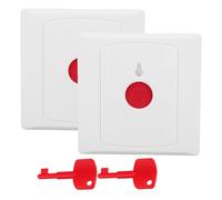 VILLFUL Emergency Call Button with Manual Alarm Function 2pcs White Abs for Calling Help and Multi-functionality Wall Mount Sos Emergency Button for Patients and Disabled