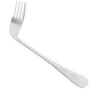 VILLFUL Ergonomic Left-Handed Angled Fork for Disabled and Elderly Lightweight Stainless Steel Feeding Aid Fork with Non-Slip Handle Wrist Stress Relief Dining Utensil for Bedridden