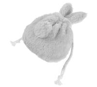 VILLFUL Fluffy Bunny Plush Makeup Bag with Drawstring Closure Lightweight Cute Cosmetic Pouch for Women Travel Storage and Pouch for Holidays Weddings Valentine's Day