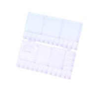 VILLFUL Folding Plastic Painting Pallet with Compartments Thumbhole and Brush Holders Durable Hard PP Watercolor Tray for Artists Students and Hobbyists White