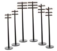 VILLFUL Gauge Model Railway Accessories 6 Pack Mini Telegraph Poles Yard Ornaments Plastic