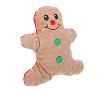 VILLFUL Gingerbread Man Dog Chew Squeaky Plush for Small Medium Dogs Puppy Teething Interactive Christmas Pet for Indoor Outdoor Play and Dental Health