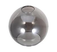 VILLFUL Glass Globe Lamp Shade 150mm Double-Hole Smoke Gray Semi-Circular Round Pendant Light Cover, 42mm Large Diameter Replacement Sphere Lamp Shade for Chandeliers and Wall Sconces