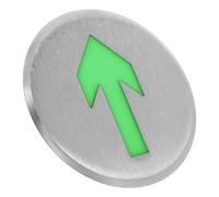 VILLFUL Glow in Dark One-way Arrow Exit Sign Stainless Steel Floor Safety Sign No Electrical Power Needed Reliable Fluorescent Emergency Evacuation Guidance