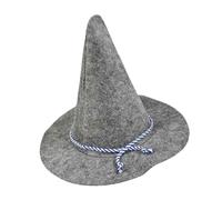 VILLFUL Gray Felt Wizard Hat Scarecrow Style Halloween Party Cosplay Headwear for Adults Lightweight Witch Demon Sorcerer Costume Accessory