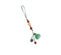 VILLFUL Green Stone Agate Mobile Phone Pendant Car Key Chain with Delicate Chinese Style, Easy to Attach and Detach, Gift for Female Friends