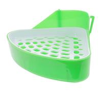 VILLFUL Guinea Pig Litter Box Rabbit Potty Trainer Triangular Litter Tray for Small Animals Green Easy Clean Suitable for Hamsters Rabbits and Ferrets